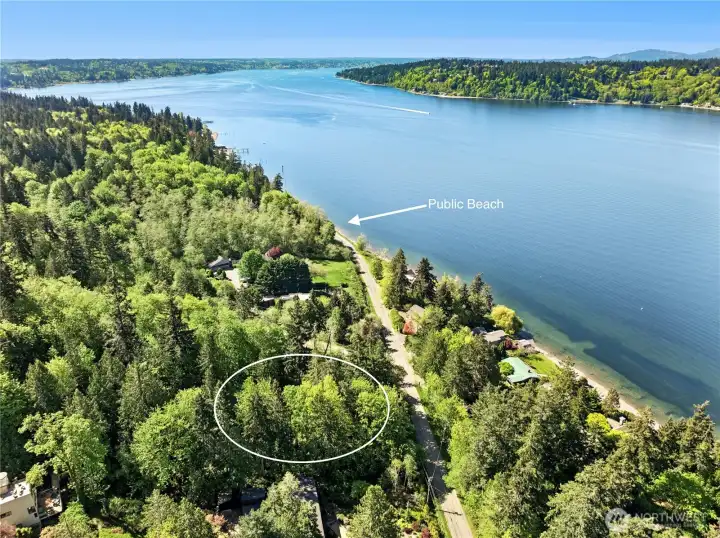 Public beach access nearby.