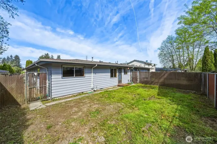 This unit has a large fenced yard.