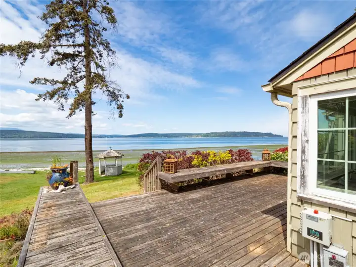 One of three deck designed to drink in the Hood Canal views. One of three deck designed to drink in the Hood Canal views.