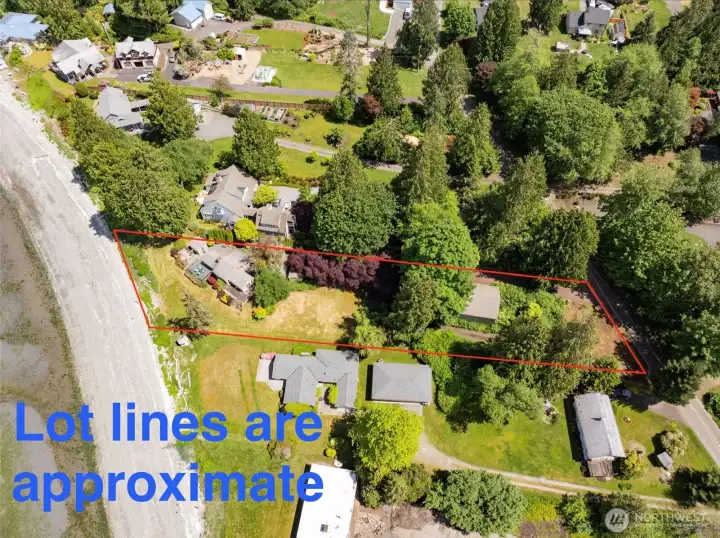 Lot actually extends into the water, tideland rights convey. Lot actually extends into the water, tideland rights convey.