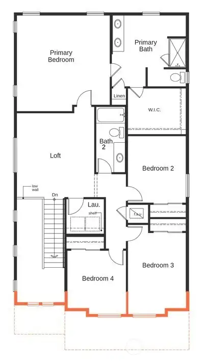 2nd Floor 2605 C Plan Rendering. Shown without options. 2nd Floor 2605 C Plan Rendering. Shown without options.