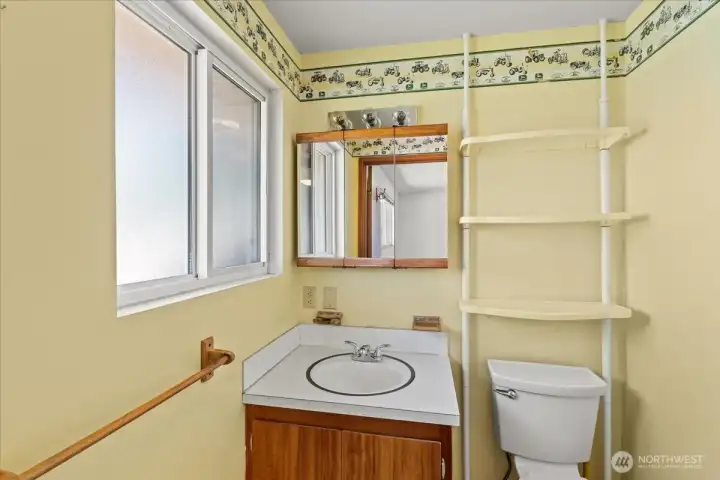 Half bathroom off primary.