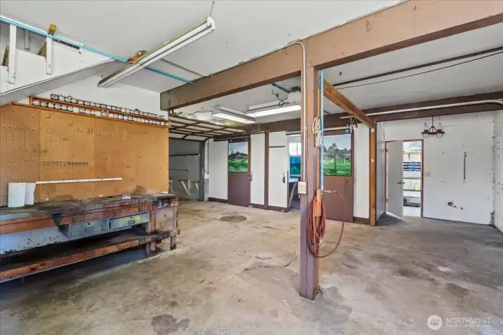Plenty of room in the barn for all your projects, or configure it for your animals.