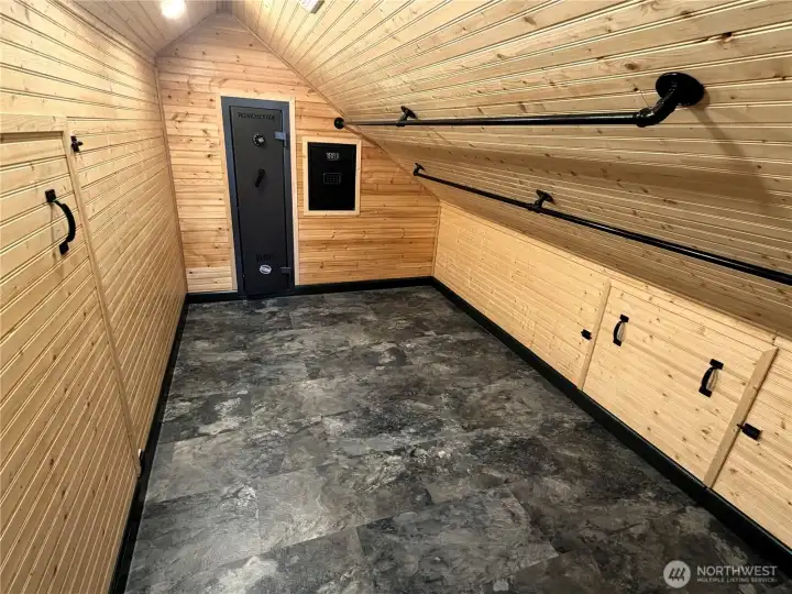Walk in closet with built in safe Walk in closet with built in safe