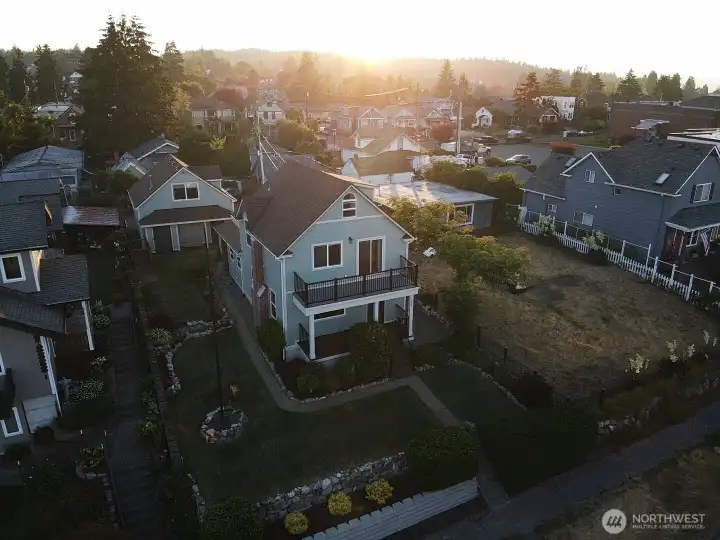 Aerial shot of the home on a generous lot Aerial shot of the home on a generous lot