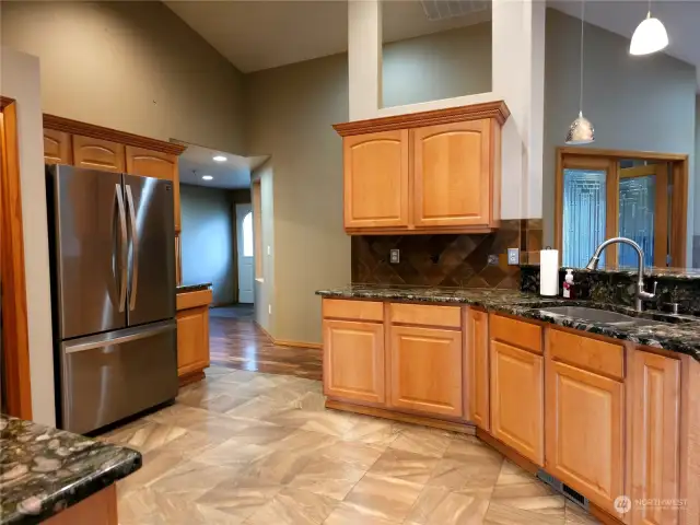 Spacious kitchen with tons of storage and lots of counter space.