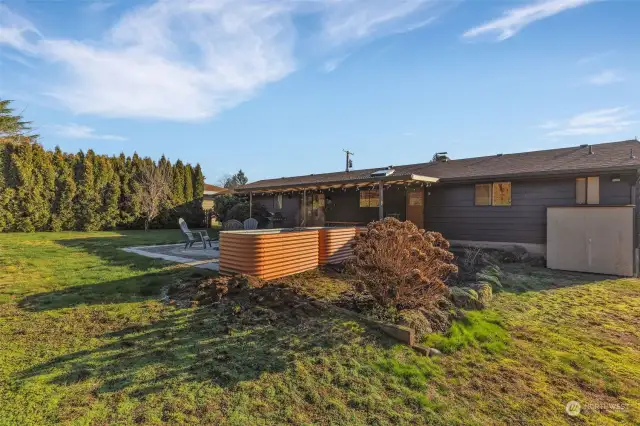 Large fenced backyard