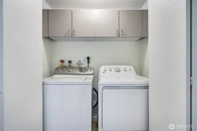 In-unit washer and dryer with easy access and user-friendly functionality.