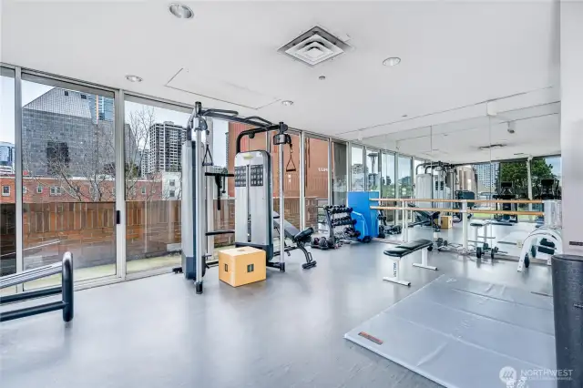 Experience the convenience of a fully equipped gym, located on the fifth floor, offering everything you need for your fitness routine.