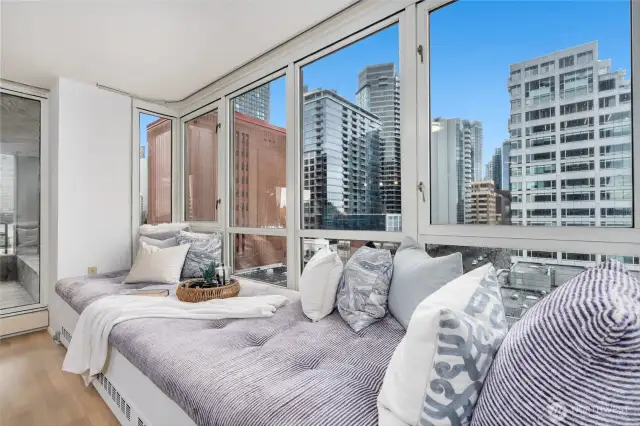 Imagine curling up with a book on a rainy day or gazing out as the sun begins to set upon Seattle.