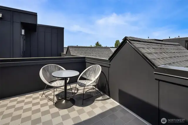 Photos from model home 923-A with similar roof deck.