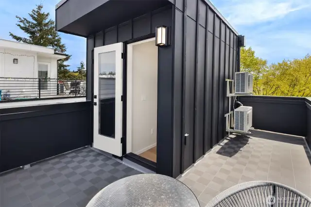Photos from model home 923-A with similar roof deck.