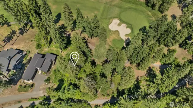 Aerial view of homesite. Corner Lot!