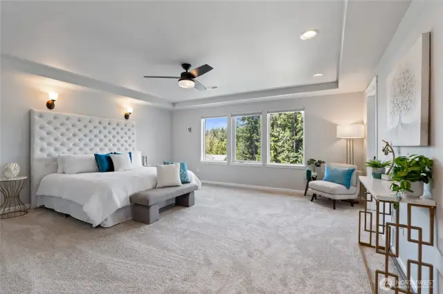 Massive primary bedroom! The ceiling fan will keep you cool in the evenings when you don't want to run the A/C.