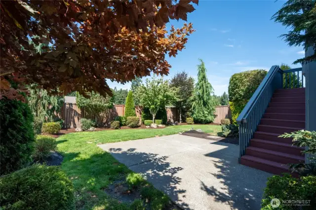 Great patio space below the deck area. What a great place to relax and/or entertain!