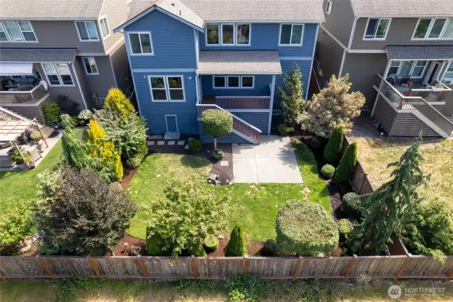 Overhead shot of the yard.