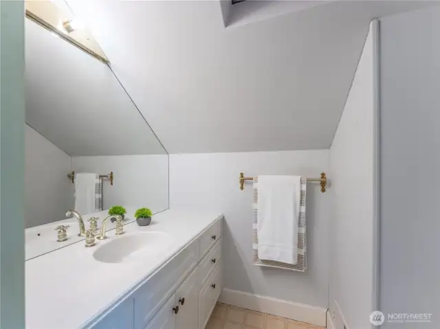 Upstairs bathroom with shower