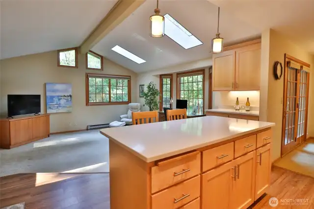 Wonderful family room off of the kitchen.