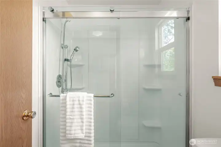 Primary private 3/4 bath.