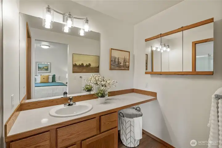Primary private 3/4 bath.
