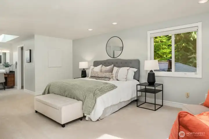 Primary Suite with attached bath and walk-in-closet