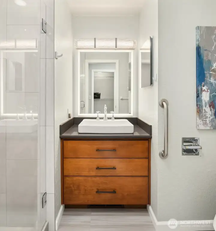 Primary Suite with attached bath and walk-in-closet