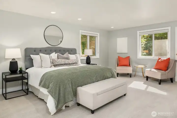 Primary Suite with attached bath and walk-in-closet