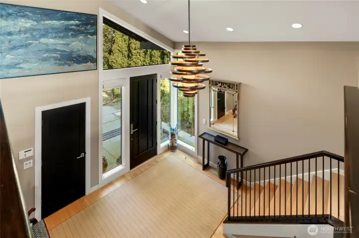 Looking down at the formal entry.