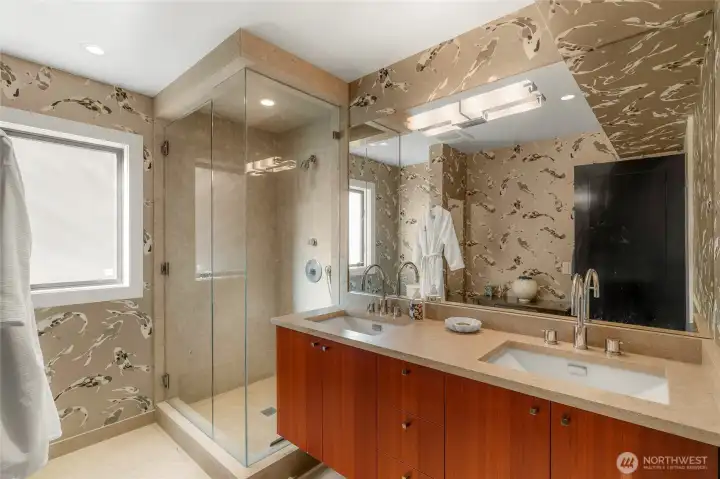 This is the guest bath on the lower level.