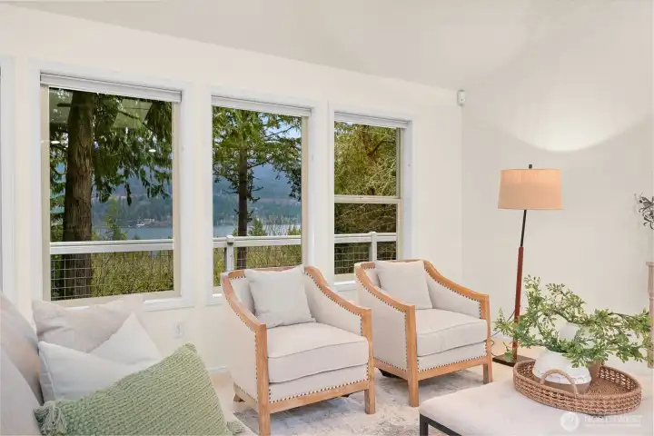 Tranquil lake views from your living room.
