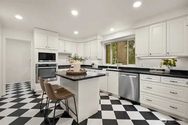 Room to gather in the classic kitchen.