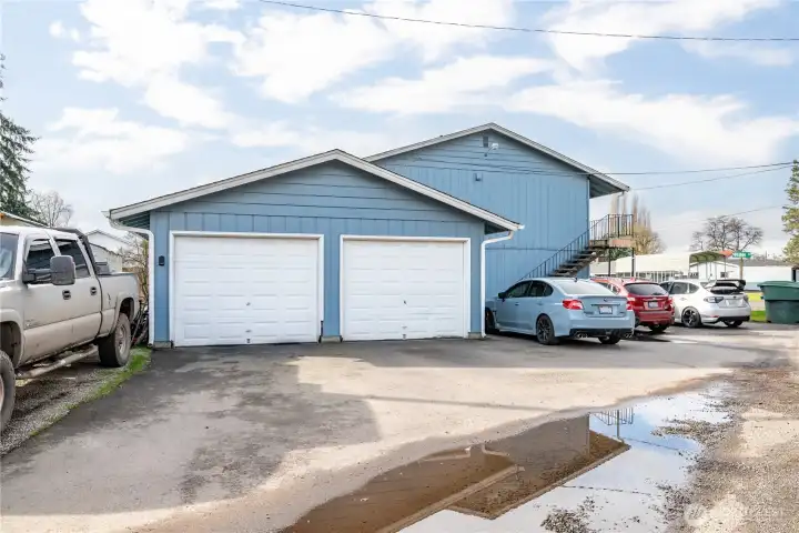Garages for the 2 upstairs units