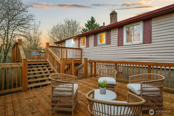 The new two tiered deck  is perfect for entertaining