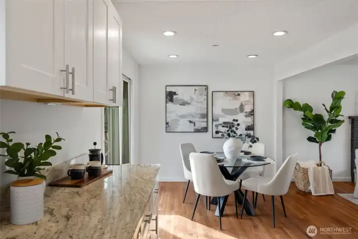 Bright light dining space