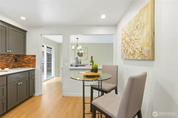 Breakfast nook in the kitchen.