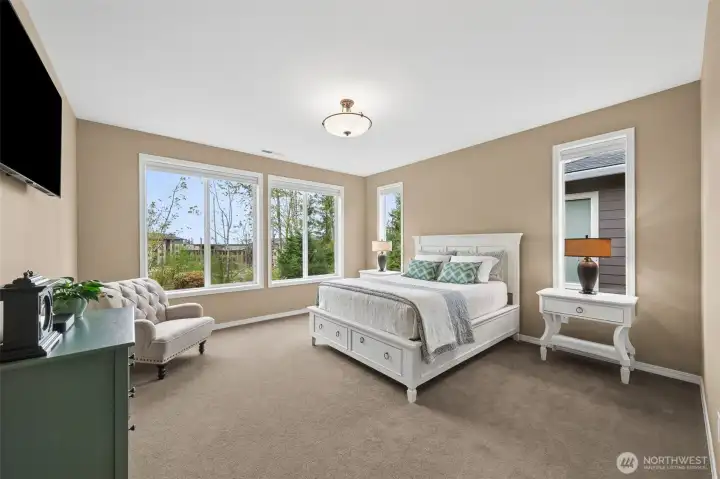 Large Primary Suite with lots of windows