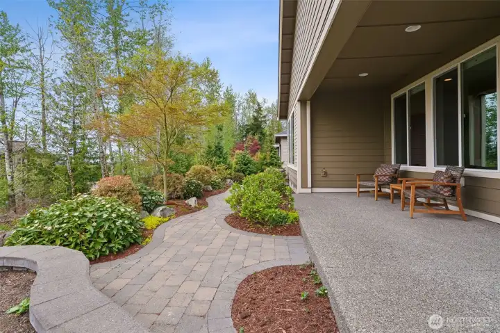 Professionally landscaped back yard