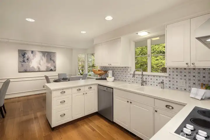 An open-concept kitchen design is perfect for family and hosting alike!