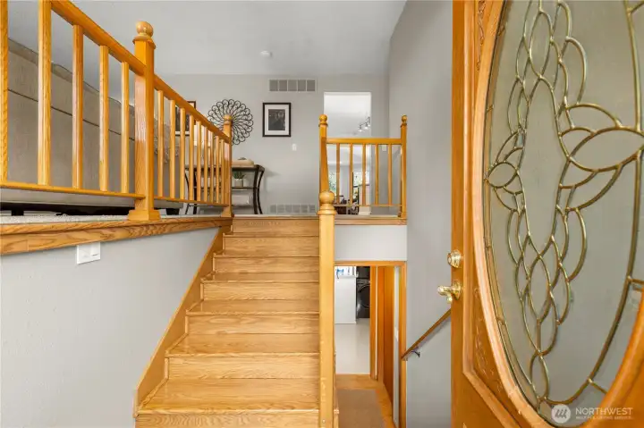 A classic split level design provides three shared living spaces, a surprise bonus room, and plenty of privacy for the primary suite.