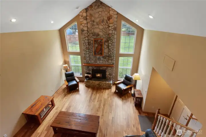 View from loft/flex space  to living room