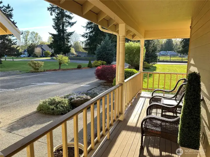 Covered wrap around deck