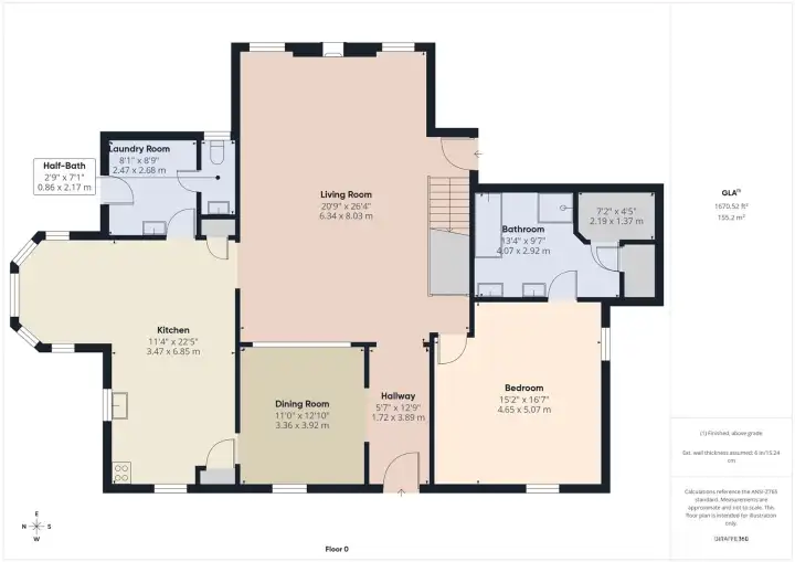 Floor plan - 1st floor of main house