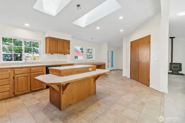 Large pantry doors on right.