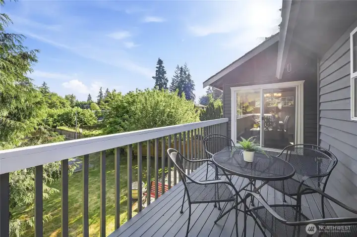 Plenty of room on this deck for your patio furniture and barbecue. Plenty of room on this deck for your patio furniture and barbecue.