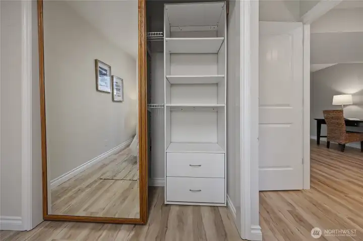 Lower level bedroom closet. Lower level bedroom closet.