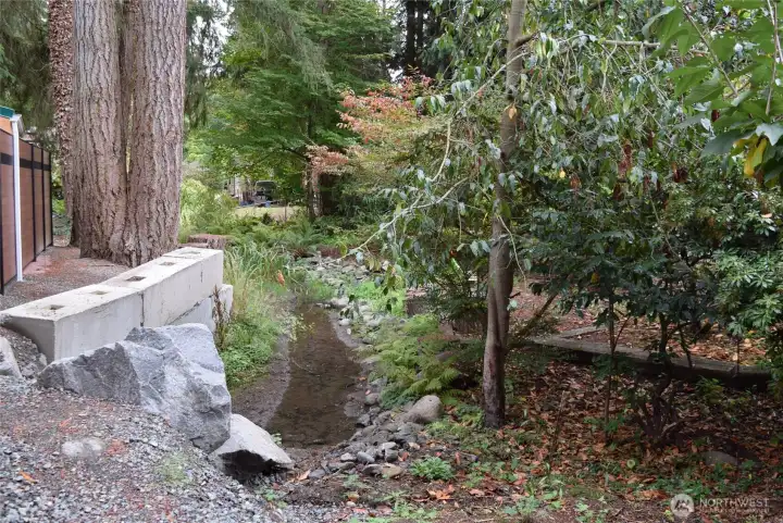 creek with retaining wall creek with retaining wall