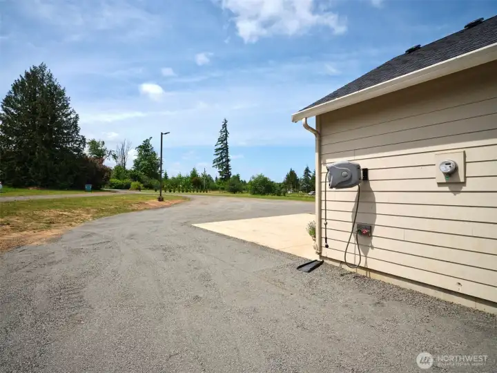 Car washing area on side of home