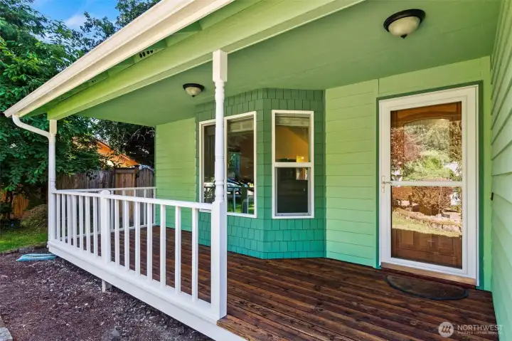 Perfect spot to relax and wave to the neighbors. Perfect spot to relax and wave to the neighbors.
