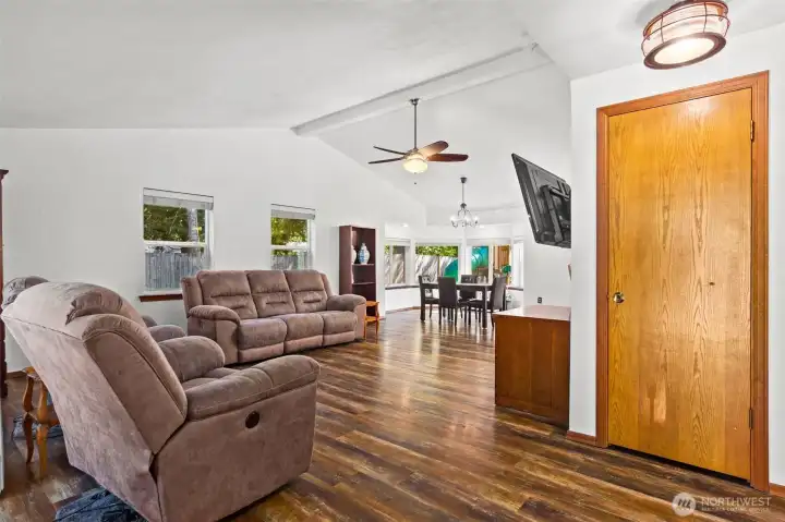 View of great room from entryway. View of great room from entryway.