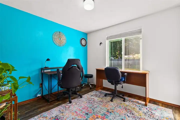 Second bedroom currently used as an office. Second bedroom currently used as an office.